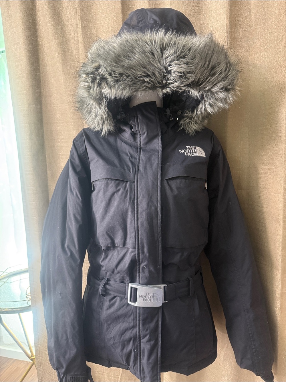 The North Face Women’s Black Ski Parka with Faux Fur Hood